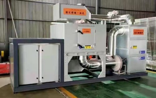 安徽工厂在线两万风量催化燃烧设备现场安装测试成效